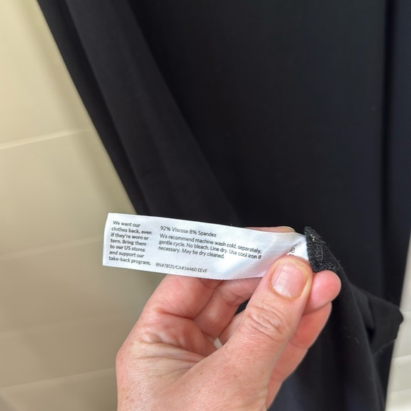 Eileen Fisher Black Stretch Jersey Knit Tank Dress Full Length Midi Size Large - Picture 5 of 7